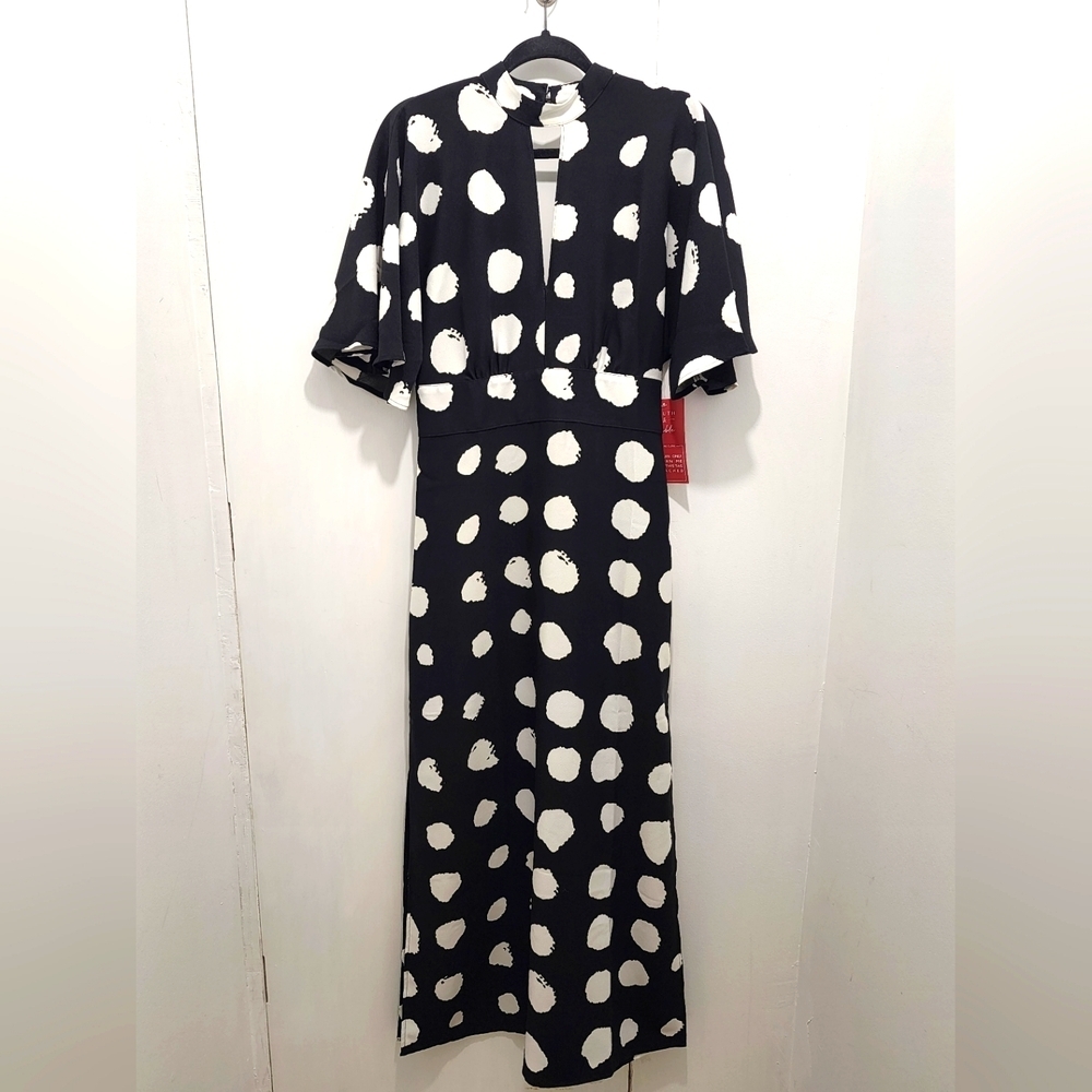 Truth & Fable Keyhole Black & White Maxi‎ Dress NWT Size Small